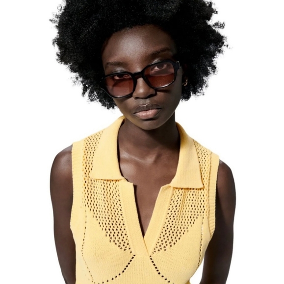 I ACCEPT OFFERS!  Zara Knitwear Halter Mini-Dress. Light Yellow. Large. NEW. - Picture 3 of 5